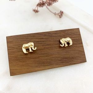 Elephant Stud Earrings Gold